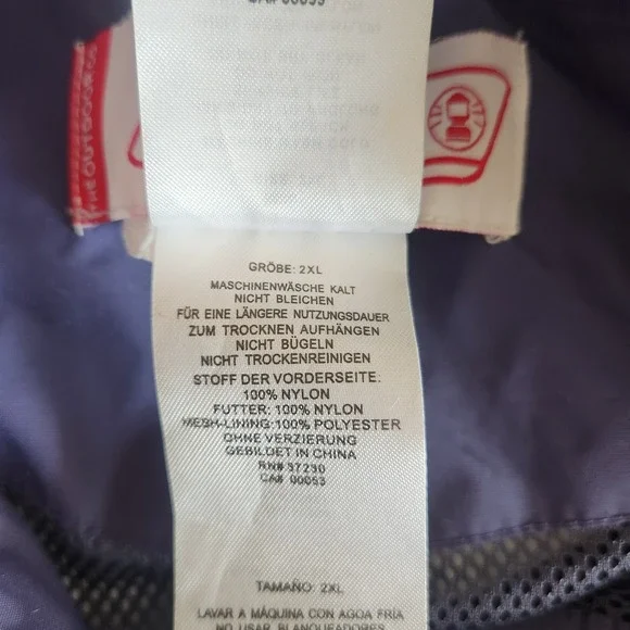 Coleman Outdoor Windbreaker Jacket Mens 2XL Waterproof Hiking Gorpcore Hooded - Picture 4 of 10